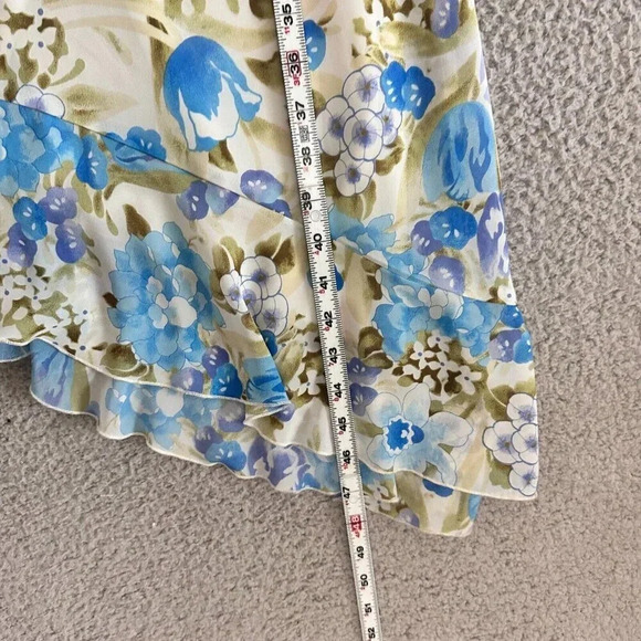 Jonathan Martin Studio Dress Womens 10 Slip MIdi Flowy Floral Watercolor Chiffon - Picture 10 of 16